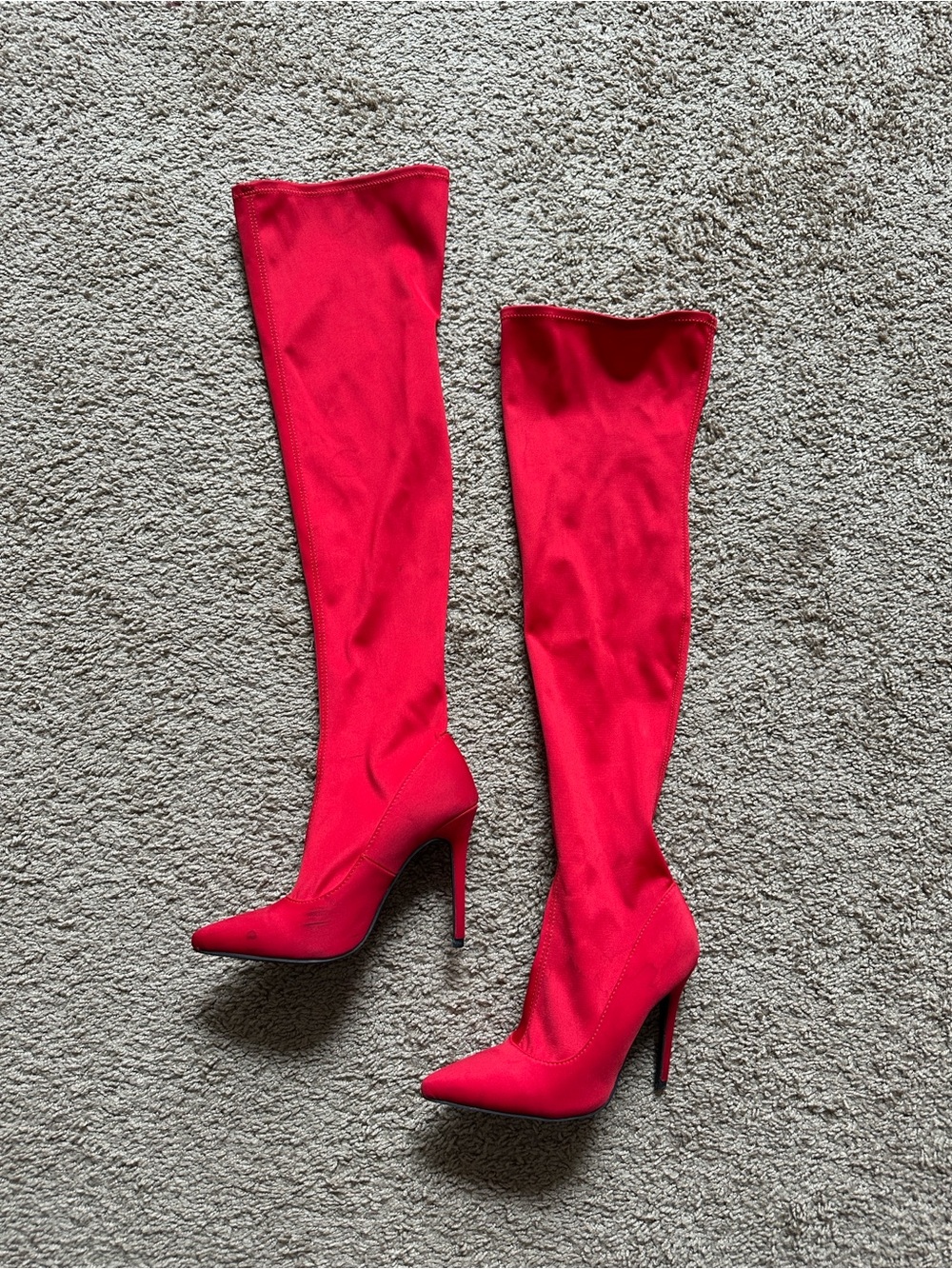Red Thigh High Boots